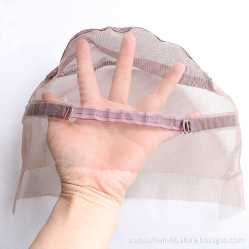 Half-hand weaving and half-mechanism Adjustable net lace wig caps for making wigs